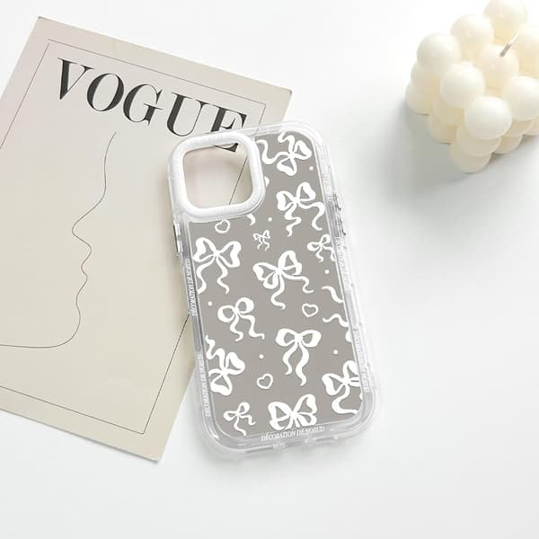 Compatible with iPhone 16 Pro Max Case Cute Mirror Bow Love Heart Pattern for Girls Strap Design Shockproof Protective Phone iPhone 16 Pro Max