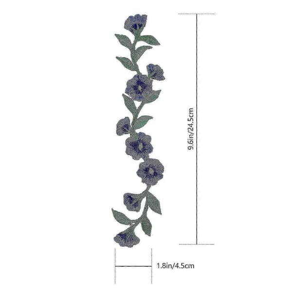 Blomsterlapper til tøjdekoration 10 stk. blå