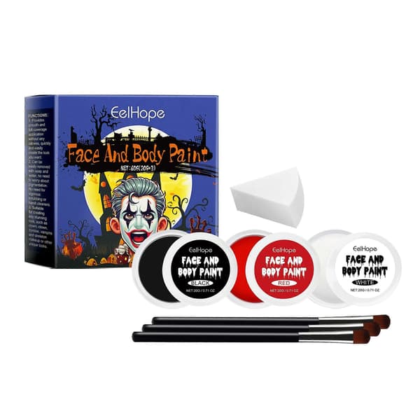 Ansigtsmaling palet sæt til Halloween klovnekostume makeup
