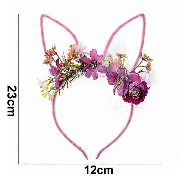 Påskehareørehodebånd med blomsterhodeplagg for kvinner og jenter, 2269 shape2