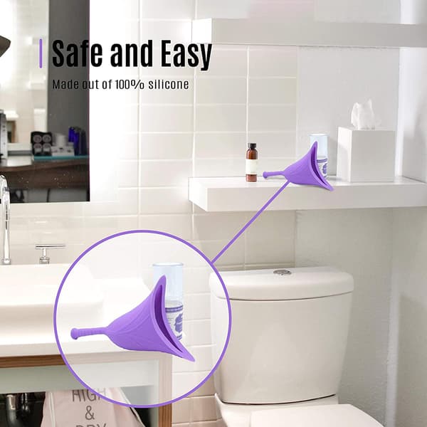 【NX】Female Urination Device Foldable Silicone Pee Funnel Compatible with Women