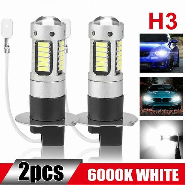 6 st H3 Super Bright LED Dimkörning DRL-lampor Kit 6000K Vit Vit