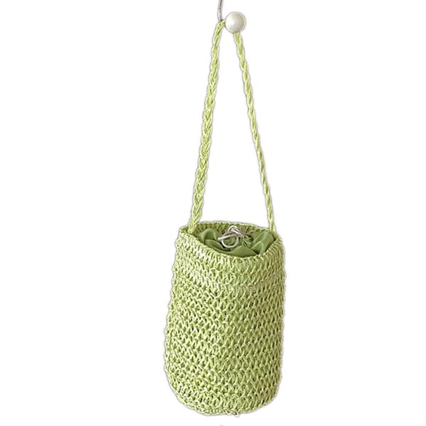 Vævede strandtasker Damer Sommerferie Moderne Elegant Skuldertaske Perfekt til Afslappede Brunch-outfits Green