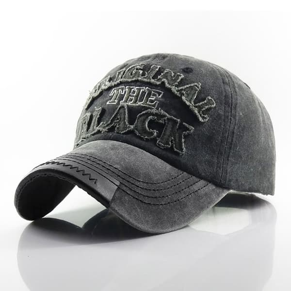 Original svart brodert baseballcaps bomullsanka tunga h