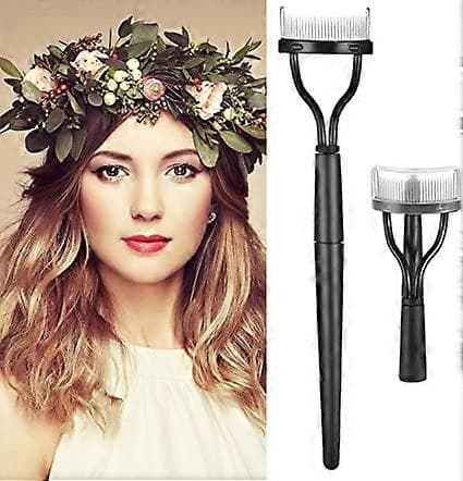 ZK- Øjenvippebørste Øjenvippekam Makeupbørste Halvbue Holdbar Stål Øjenvippeseparator Øjenvippekam (Sort)