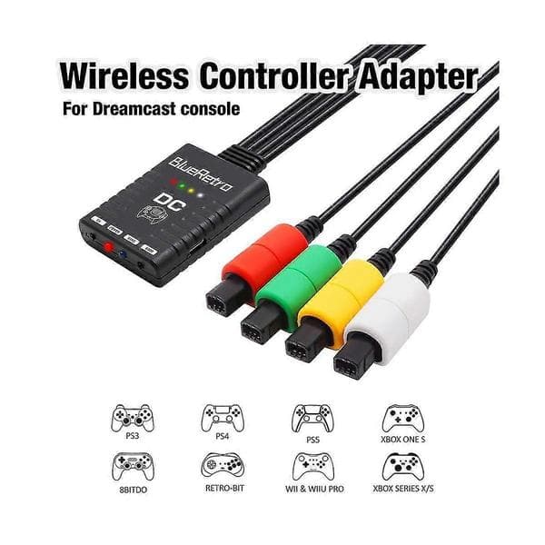 Trådløs controlleradapter til Dreamcast DC-konsol kompatibel med Switch-controller Svart