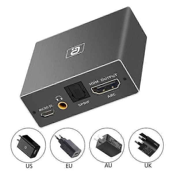 HDMI-omformer ARC Audio Extractor HDCP2.2 CEC 4K@60Hz HDMI til optisk TOSLINK EU