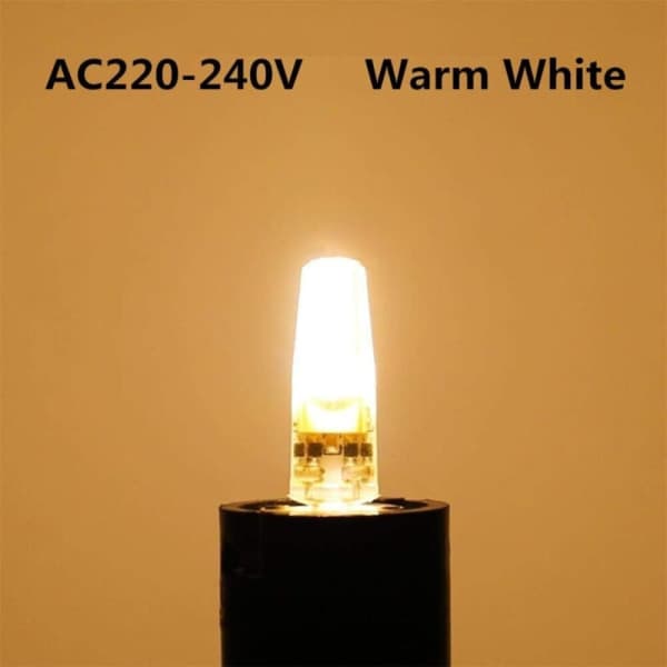 G4 LED 220V 2W 2700K varmvit 200LM, silikonlampor ersätter traditionella 20W halogenlampor, 5-pack