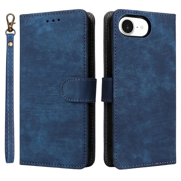 Compatible with iPhone 16e Case Wallet RFID Blocking PU Leather Case Viewing Stand - Green Multicolor Multicolor Blue