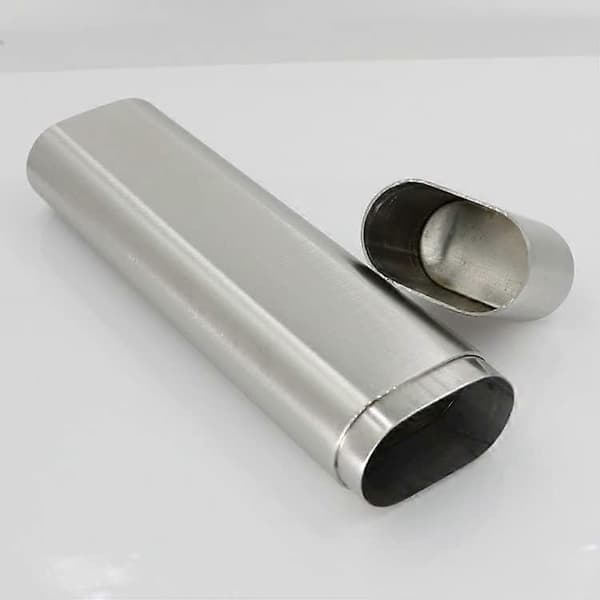 Cigaræske i rustfrit stål, cigarrør, cigarholder til lommen (børstet finish) Børstet finish