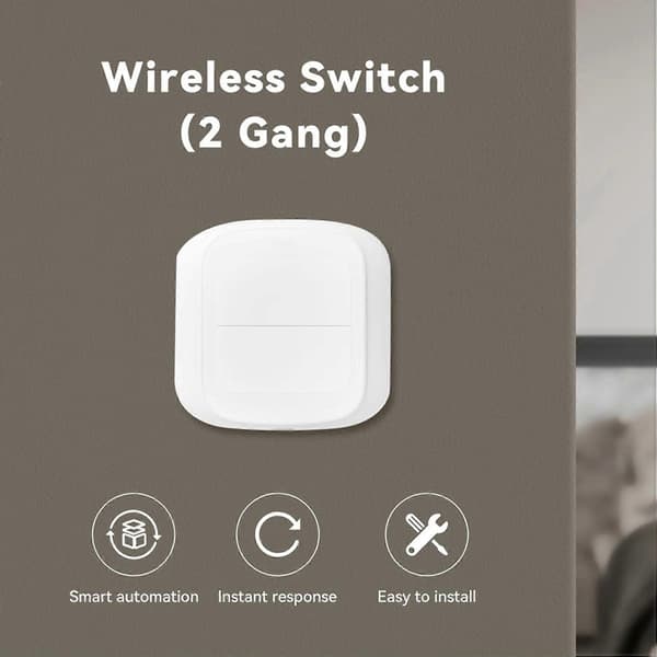 2X Tuya WIFI 2-gangs scene-knapkontakt trykfjernbetjeningspanel Smart Home Linkage Automation Sence Controller WiFi-version Vit
