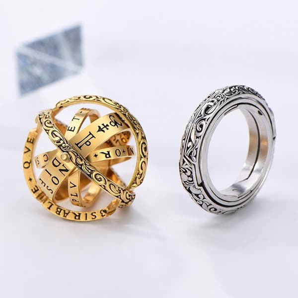 Snurrande ring stressreducerande leksak silverguld 2 st snurrande ring