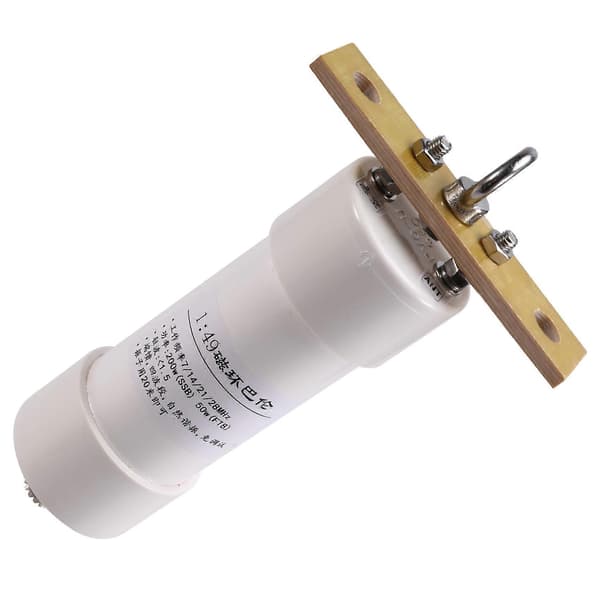 1:49 Balun 200W Impedansetransformator Kortbølgeantenne HF Balun End-Fed SSB-antenne for forbedret signalmottak White