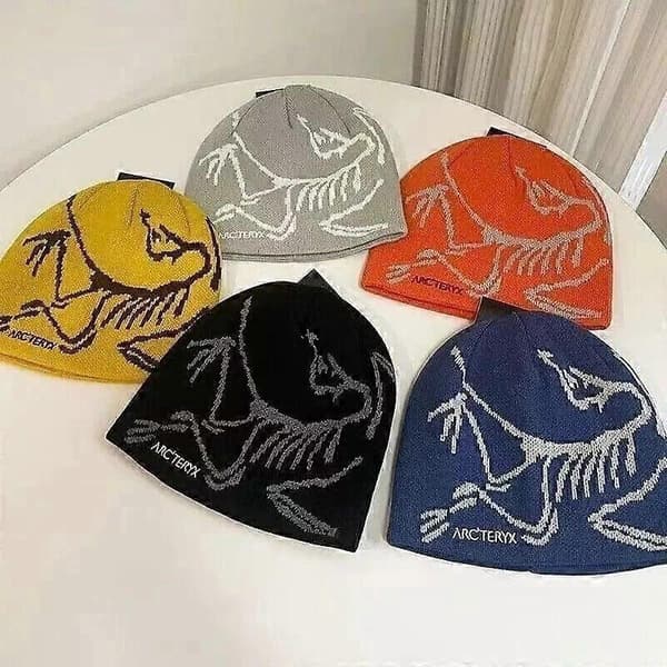Fuglehoved Sort Toque Hue Orca Sort Merinould Strikket B