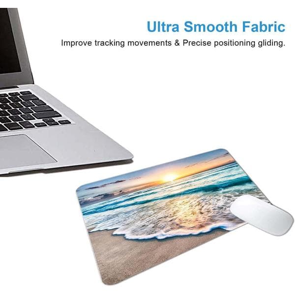 Beach Sunset Mouse Pad, Cute Mouse Pad, Custom Small Mouse Pads with Design, Portable Office Non-Slip Rubber Base Wireless Mouse Pad for Laptop S326