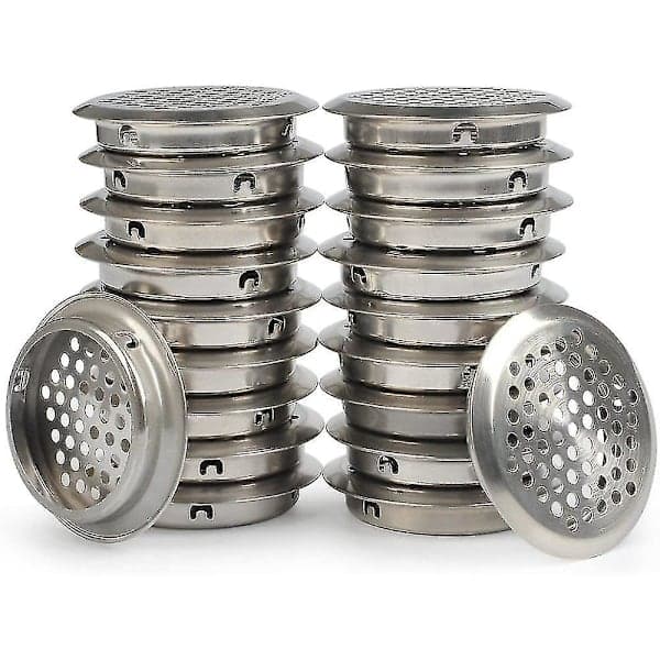 50 stk. ventilationsgitter i rustfrit stål, ventilationshuller, ventilationsgitter, runde ventilationsgitter, ventilationsgitter, ventilationsn