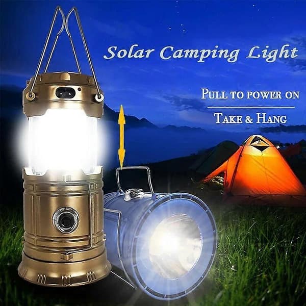 Solar Multifunktionel Håndholdt Campinglampe Teltlampe Blue