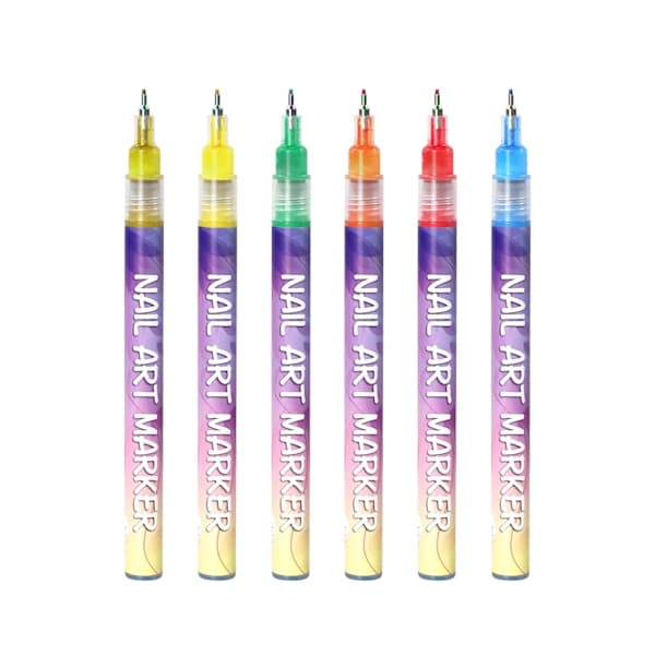 12-piece Nail Art Marker Set, 0.5mm Tip, for Precise Drawing and Doodling.