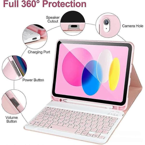 Samsung Galaxy Tab S10 FE / S9 Bluetooth-näppäimistön suojakotelo Light Purple