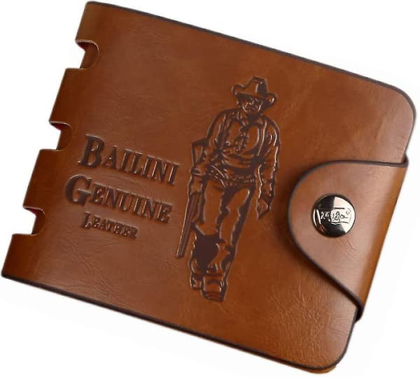 BAILINI Herre Læderpung, Foldbar, Retro Mørkebrun (S, Brun)