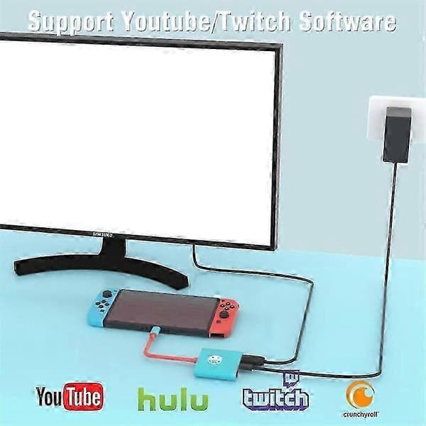3-i-1 bärbar Switch TV-dockningsadapter för /OLED/ Stödjer Switch TV-läge Blue