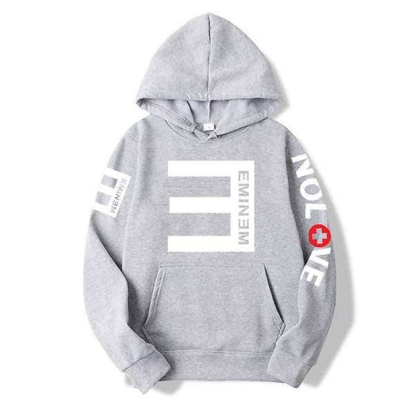 Eminem Sweatshirt Eminem Anti-e Hip-hop tjock tröja för män och kvinnor Luvtröja qd best Gray 3XL