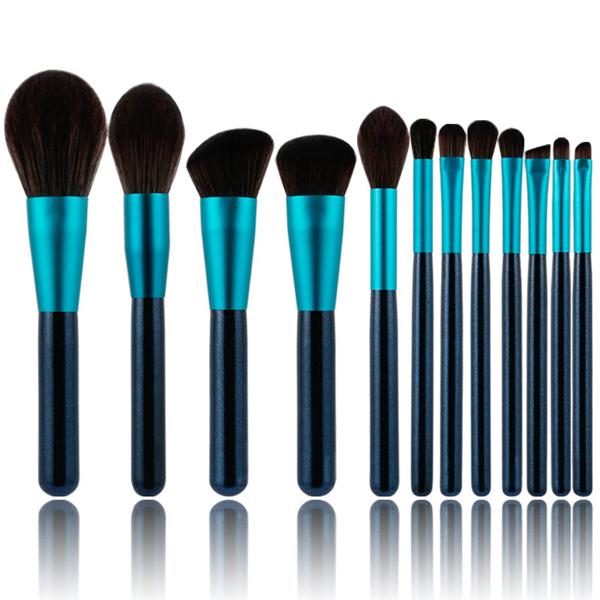 Sminkborstar make-up brushes professionella 12-pack (Blå) qd bäst blue