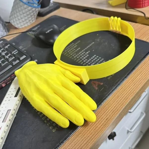 Sjov solhat med håndflade, integreret solhat med håndflade med justerbar størrelse.