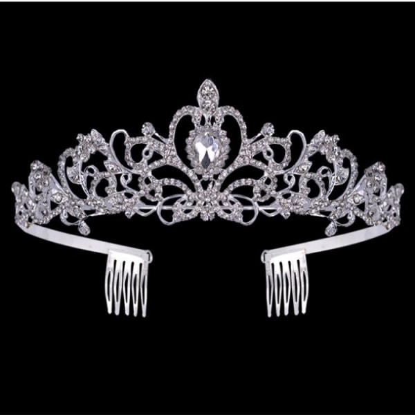 Tiara Crown Crystal Rhinestone (silver, 1 st) qd bäst