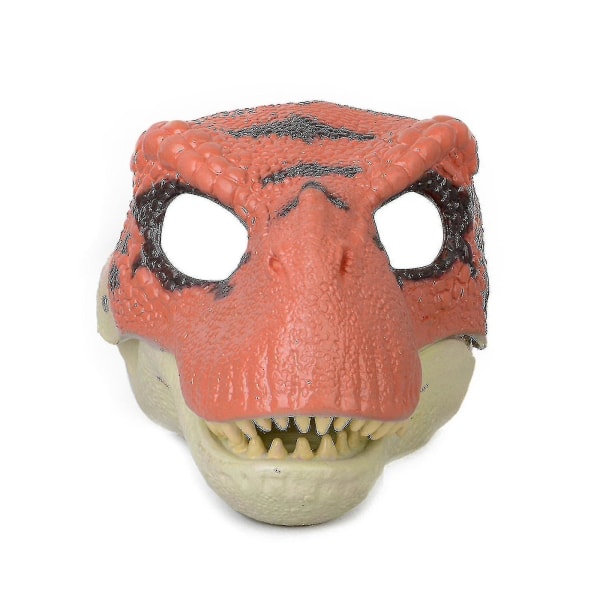 Dinosaur Mask Huvudbonader,jursic World Dinosaur Toys With Opening Moving Jaw,velociraptor Mask&tyrannosaurus Rex Mask Bundle qd bäst Orange