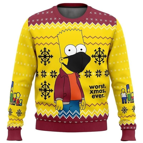 Homer Bush Meme The Simpsons Ugly Jultröja Gåva Jultomten Pullover Herr 3d Sweatshirt Och Topp Höst qd bäst 2 XL