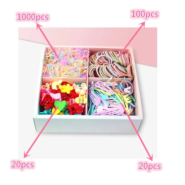 1140-Pack Baby Pannband & Barrettes - Multicolor Small qd bäst
