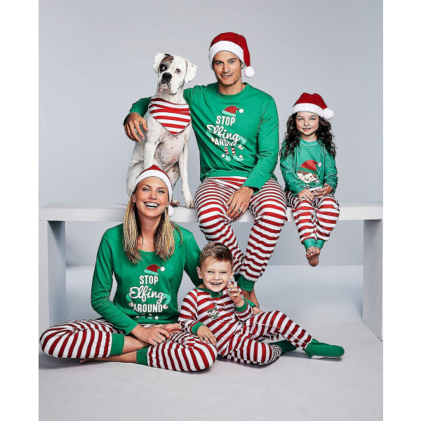 Loungewear Family Matching Xmas Christmas Pyjamas Herr Dam Barn Nattkläder qd bäst Kids-8T