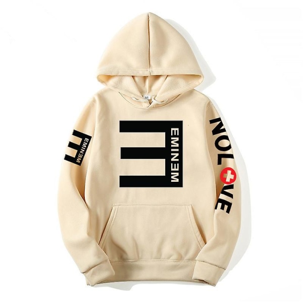 Eminem Sweatshirt Eminem Anti-e Hip-hop tjock tröja för män och kvinnor Luvtröja qd best apricot L