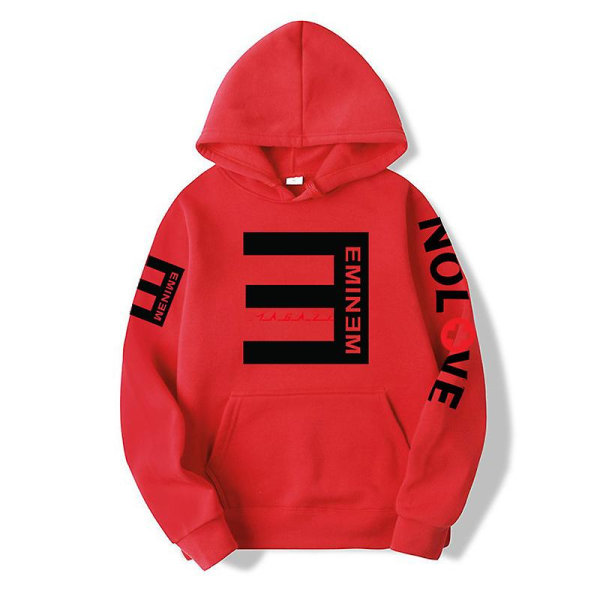 Eminem Sweatshirt Eminem Anti-e Hip-hop tjock tröja för män och kvinnor Luvtröja qd best red 2XL