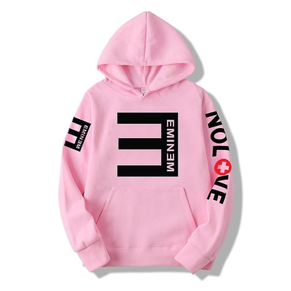 Eminem Sweatshirt Eminem Anti-e Hip-hop tjock tröja för män och kvinnor Luvtröja qd best Pink 3XL