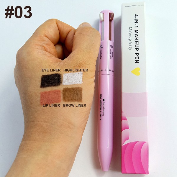 Glitter Highlighter 4 In1 Makeup Pen Eyebrow Pencil Marker Lip qd bäst 03