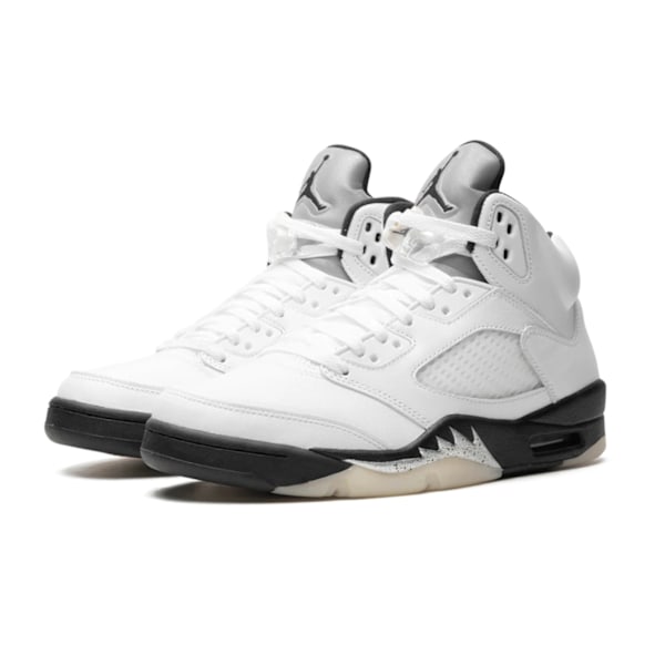 Air Jordan 5"White/Black" Original sneakers för män och kvinnor 44