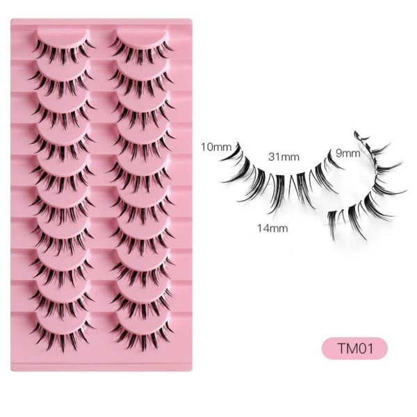 10 Par Manga Lashes Lösögonfransar TM01 qd bäst TM01