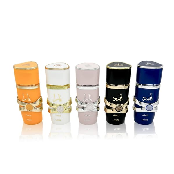 Lattafa Yara unisex duftsett, 5 flasker. 30 ml per flaske.