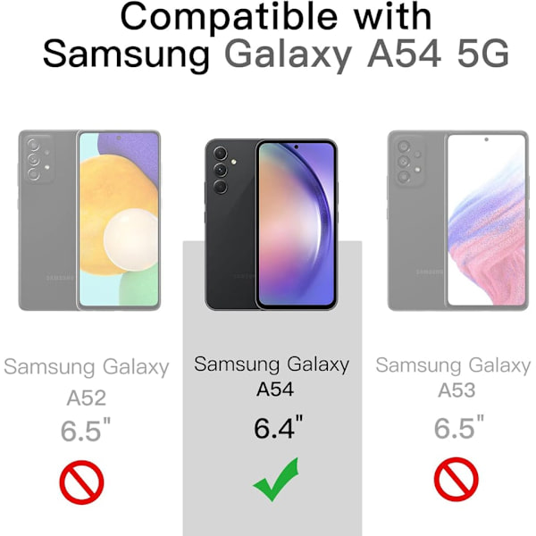 Samsung A54 Matt Svart Skal