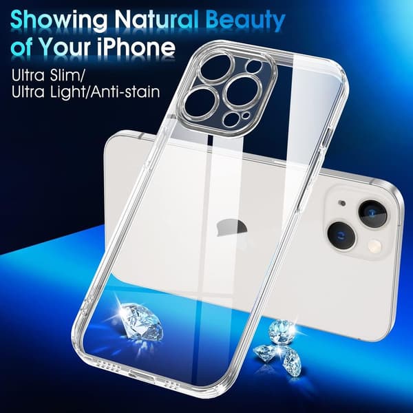iPhone 14 Plus Transparent TPU Skal – Extra Kameraskydd