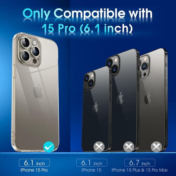 iPhone 15 Pro Transparent TPU Skal – Extra Kameraskydd iPhone 15 Pro