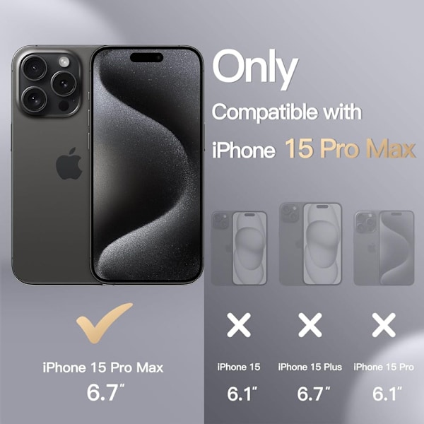 iPhone 15 Pro Max Matt Svart Skal
