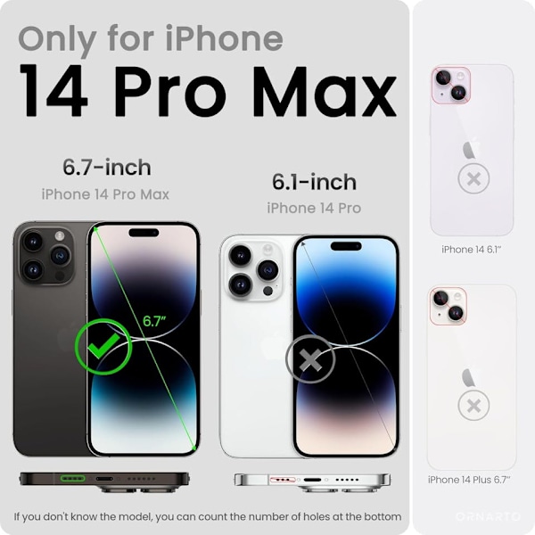 iPhone 14 Pro Max Matt Svart Skal - Extra Kamera Skydd iPhone 14 Pro Max