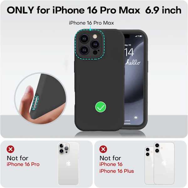 iPhone 16 Pro Max Matt Svart Skal - Extra Kamera Skydd iPhone 16 Pro Max