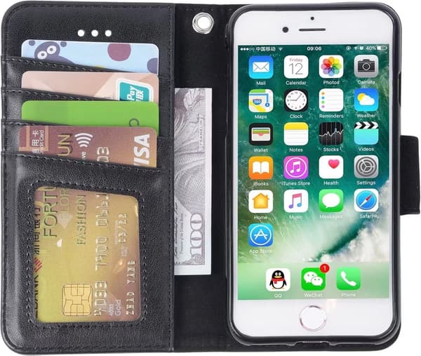 iPhone 7 / 8 / SE (2020/2022) Plånboksfodral - Svart