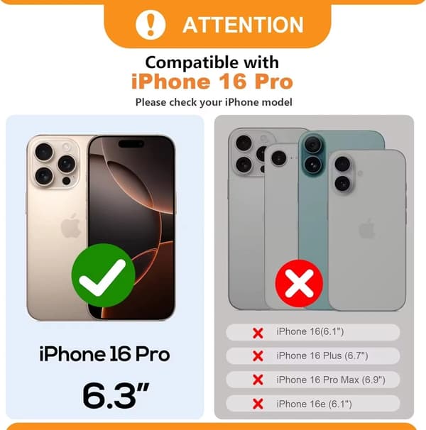 Magnetiskt Plånboksfodral iPhone 16 Pro Max– med kortplatser & RFID-skydd