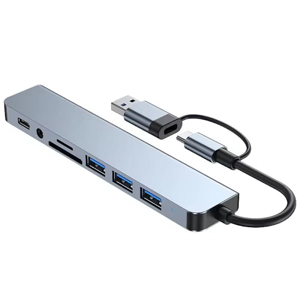 8-i-2 USB-C & USB-A Hub – Kraftfull och mångsidig anslutning