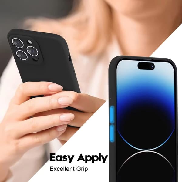 iPhone 14 Pro Matt Svart Skal - Extra Kamera Skydd iPhone 14 Pro